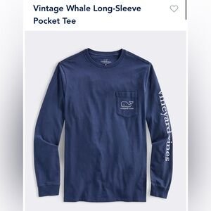 Vintage Whale Long-Sleeve Pocket Tee
